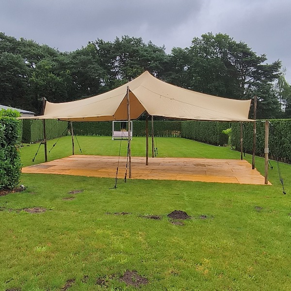 Stretchtent zandkleur 6 x 9M